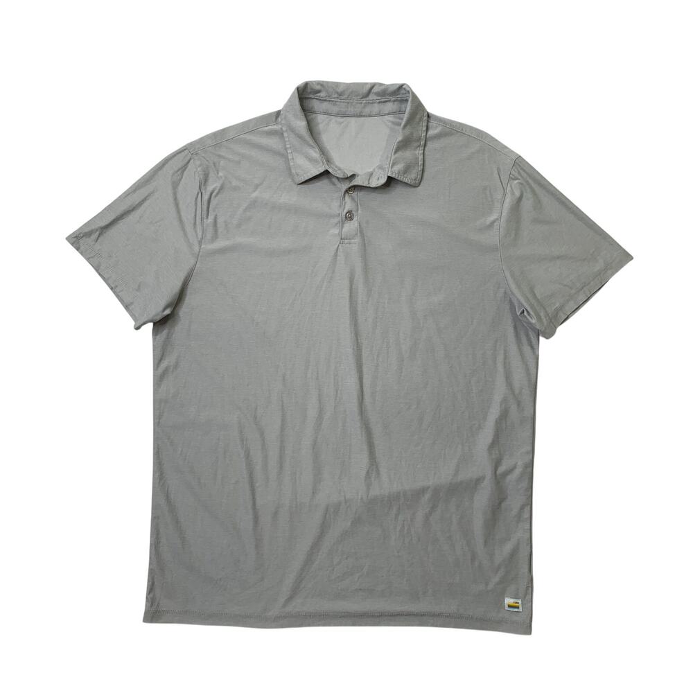 Vuori Polo Shirt Mens L Large Ash Gray Strato Tech Short Sleeve Performance Golf